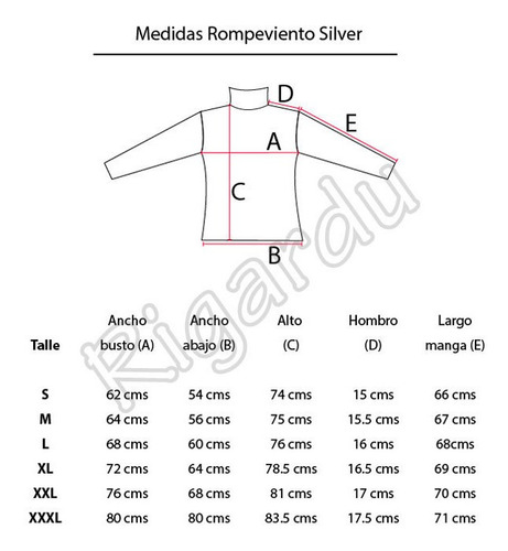 Rompeviento Repelente Al Agua - Rigardu - Talles Especiales