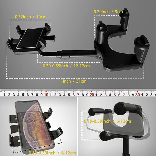1 Soporte Para Teléfono De Coche Giratorio Y Retráctil De 36