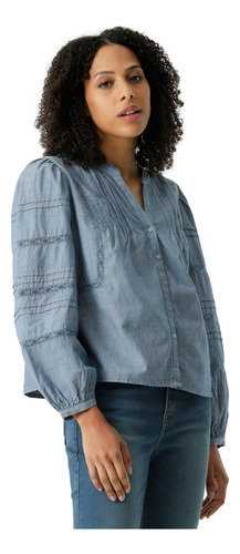 Blusa Mujer Mandy Ls Blouse Azul Levis 001hn-0002 Azul M