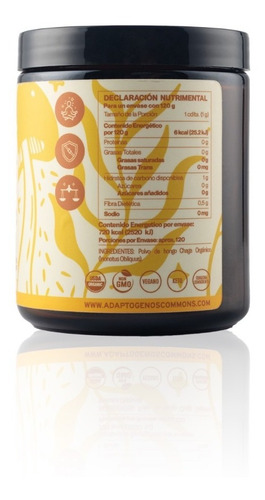 Hongo Adaptógeno Chaga Orgánico 120g Commons