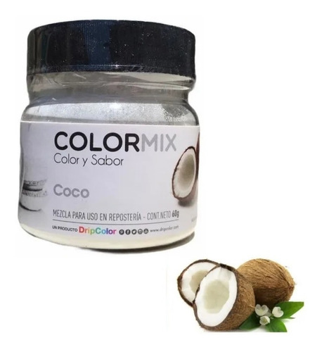 Colorante Polvo Comestible Color Mix Sabor Coco Gourmet 80gr