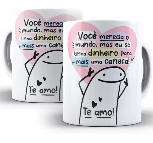 Caneca Paciência Flork Meme 325 Ml De Porcelana Com Caixinha