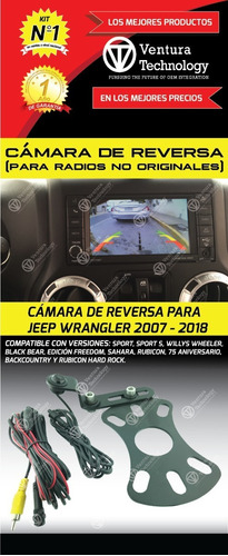 Cámara De Reversa Base Metalica Radio Jeep Wrangler 2007-18