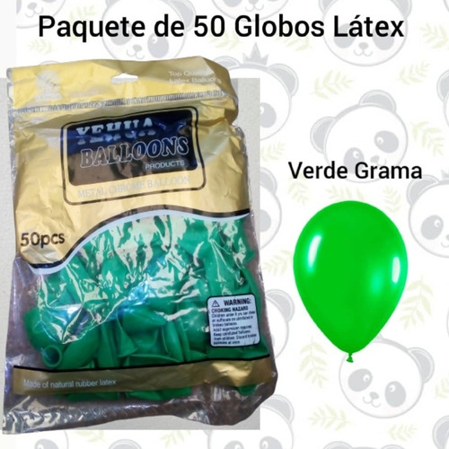 Globos De Látex Paquete 50 Unidades R-10 Verde Grama 