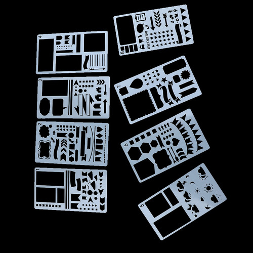 12 Piezas Journal Stencil Plantillas De Dibujo Reglas Para