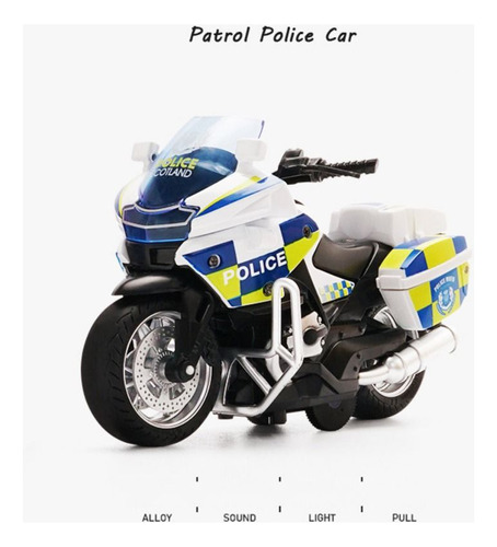 Modelo De Motocicleta De Policía, Juguete De Aleación, Carno