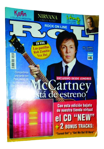Revista Rol Paul Mccartney Beatles Korn Sting Nirvana No Cd
