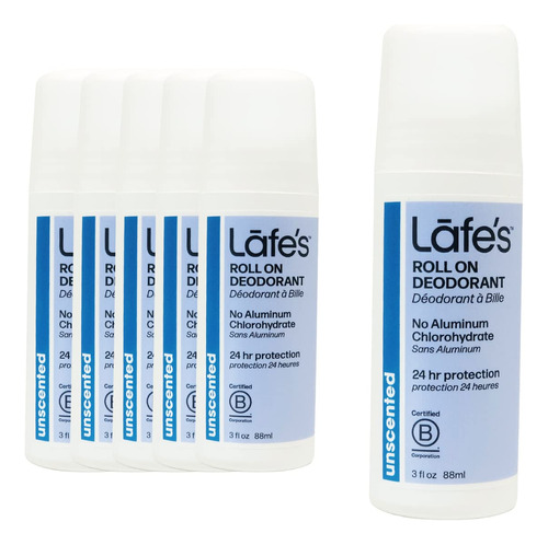 Lafe's Desodorante Natural Sin Perfume Roll-on Para Mujeres 