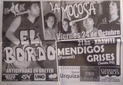 El Bordo - La Mocosa - Aficheta Publicitaria - 24-10 Kravitz