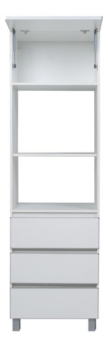 Combo bajo mesada 120cm con alacena 120cm y portahorno 60x200cm Potenza Blanco