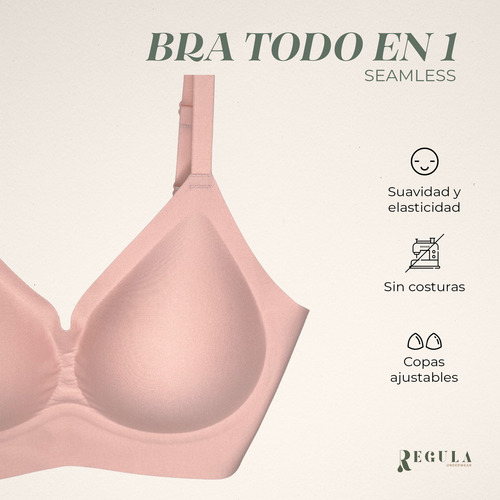 Bra Seamless Ajustable Mujer Sin Varillas Y Sin Costuras