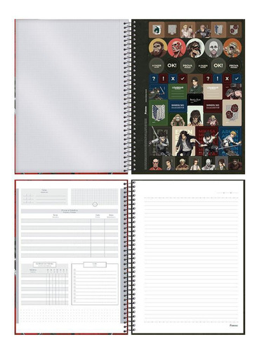 Caderno 1 Matéria Esp 80fls Attack On Titans Scouts Foroni