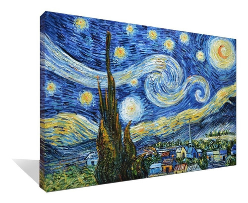 Cuadro Canvas La Noche Estrellada (vincent Van Gogh) 40 X 48