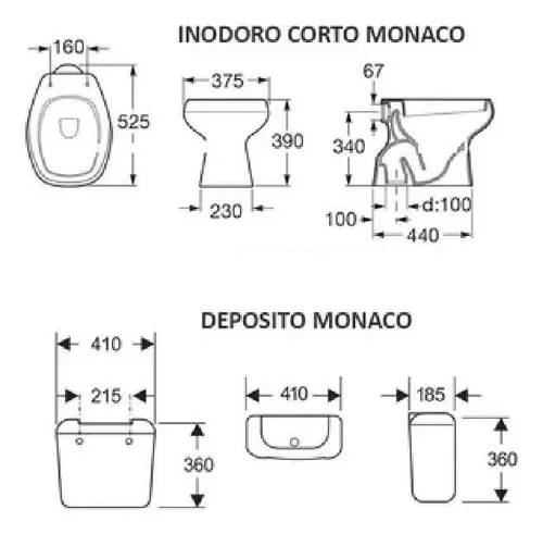 Inodoro Roca Monaco Corto