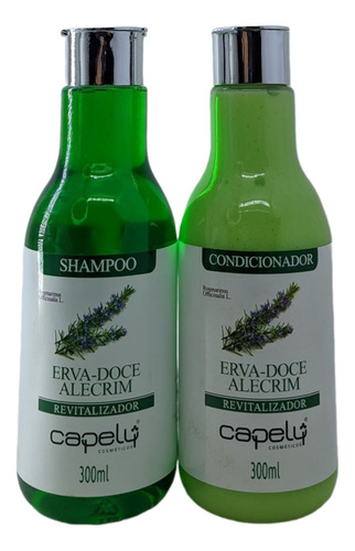 Kit Shampoo 300ml Cond 300ml Erva Doce Alecrim Capely