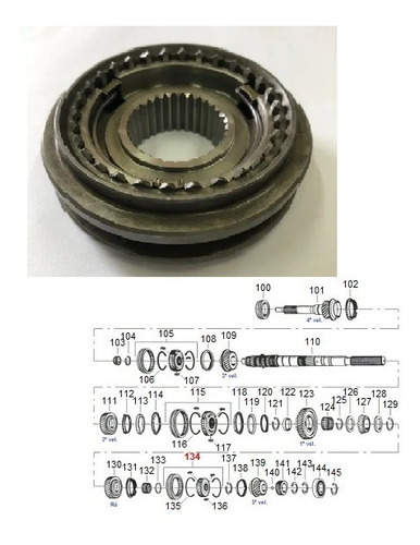 Sincronizado De 5ª Y Marcha Atras Chevrolet S10 2.5 1997/...