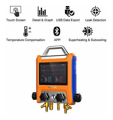 Elitech Emg Inteligente Digital Manifold Kit 4 Valvula 5