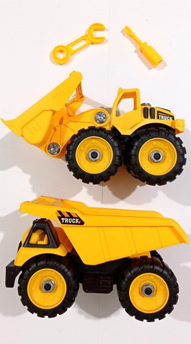 2 Autos Constructores Super Truck Armables + Herramientas