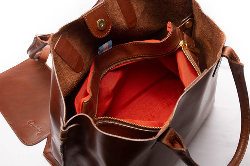 Cartera Shopping Bag Tote Bolso Bag Mujer Sobre Liviana. Color Marrón