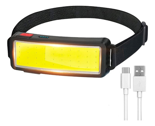 Linterna Frontal Led Cob Recargable Usb, Superbrillante