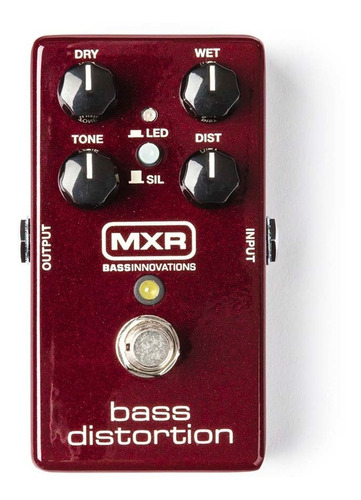 Pedal Dunlop Mxr Bass Distortion M85 Para Contrabaixo Cor Bordô