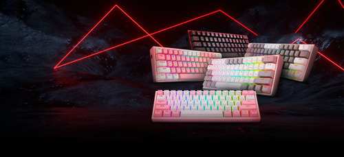 Teclado Mecanico Fizz Redragon White Pink Swicht Red Pro 60%