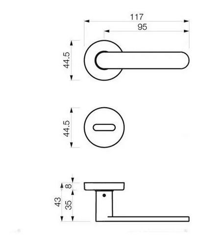 Imagen 2 de 6 de Manija Arezzo Doble Acero Picaporte Currao Puerta Pack Por 3