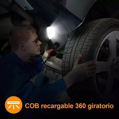 Imán De Linterna De Trabajo Recargable Inspección Lámpara Color De La Linterna Blanco Color De La Luz Negro CampingLed
