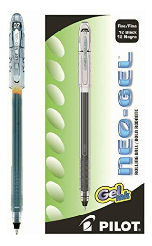 Pilot Neo-gel Stick Roller Ball Pens, Fine Point, Black