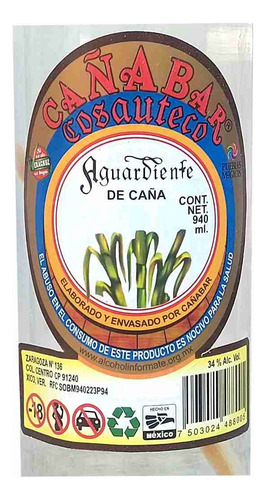 Aguardiente De Caña Cañabar