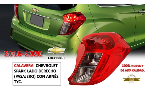 Calavera Chevrolet Spark Lado Derecho Con Arnés Tyc 16-20.