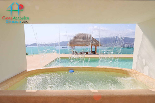 Cad Casa Punta Arena. Terraza Con Vista Espectacular A La Bahía De Acapulco, Alberca Con Fuente Y Jacuzzi
