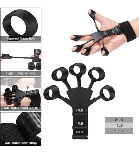 Kit De 2 Piezas De Lazy Grip Para Manos Hand Grip Negro+gris