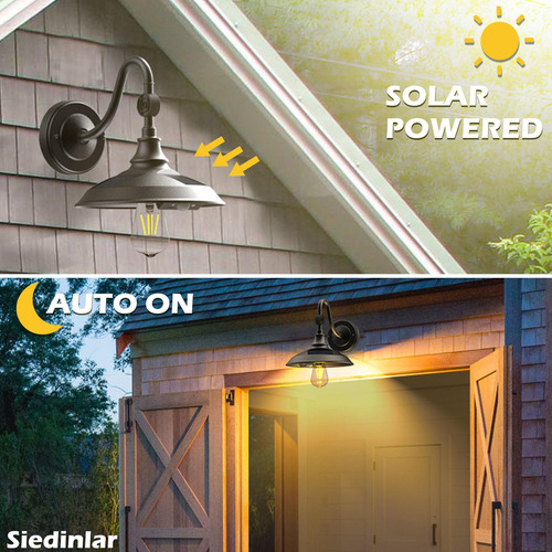 Siedinlar Luz Solar De Granero Para Exteriores Con 3 Modos