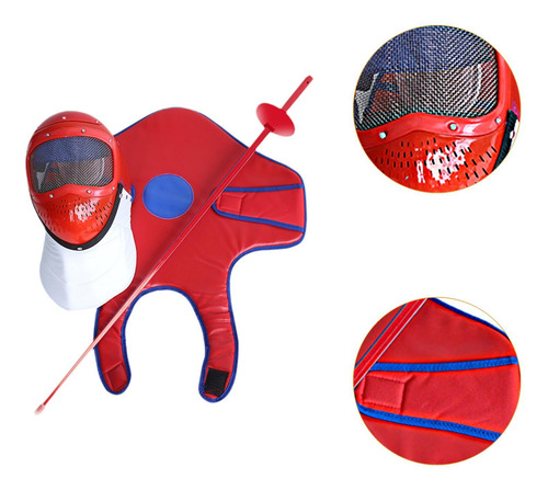 Máscara De Esgrima Cubierta De Esgrima Equipo Liviano Rojo