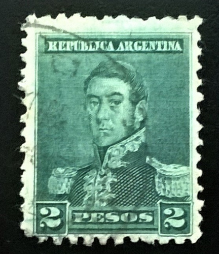 Argentina, Sello Gj 188 S Martín 2p Sol Gde 11 1-2 Us L12134