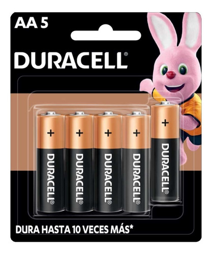 Pila Aa Duracell Alcalina, Pack Con 5 Unidades Aa