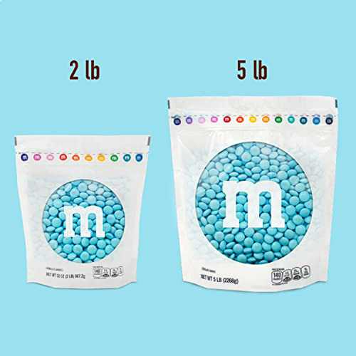 M&m's Azul Claro Chocolate Con Leche, 5lbs En Empaque Resell