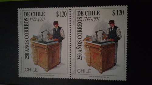 Duplex 250 Años Correos De Chile 1747-1997 Mint (gas205)