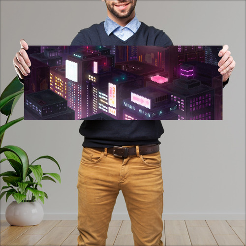 Cuadro Grande 30x80 Cm Pixel Art Carteles Luminosos