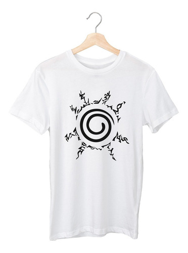 Camisa Camiseta Branca Adulto Naruto Logo