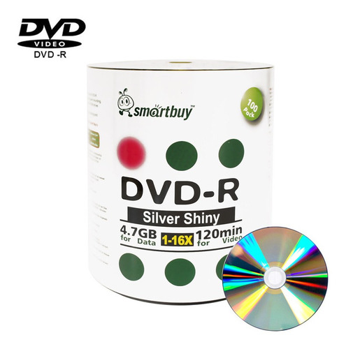 Set De 100 Dvd-r 4.7gb Vírgenes Smartbuy (no Imprimible)