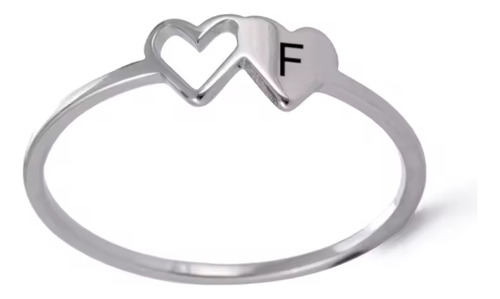 Anillo Inicial Con Corazón Calada En Plata 925 R 6 Al 30 (luego De La Compra Se Confirma)