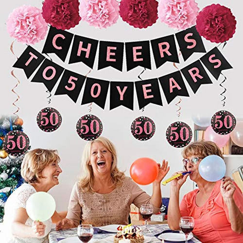 Kit De Decoración De 50 Cumpleaños Para Mujer