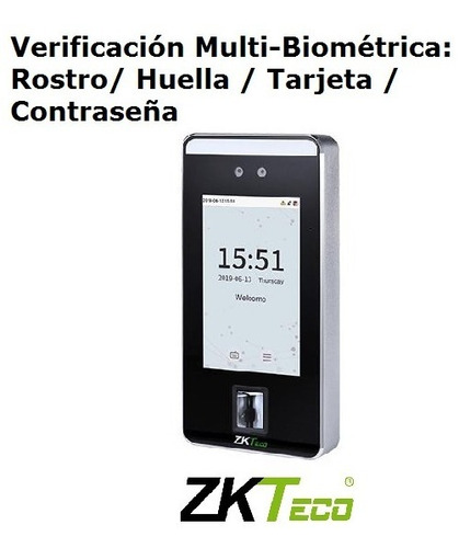 Imagen 4 de 10 de Control Acceso Facial/huella/palma/tarjeta Zkteco Speedface