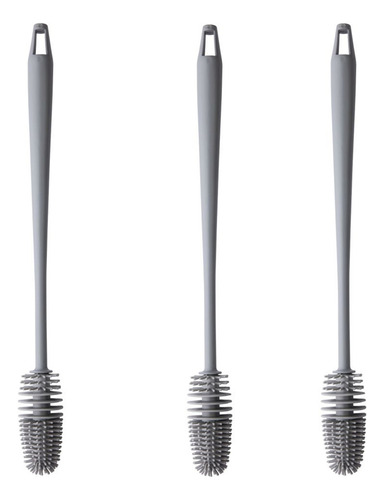 Kit 3 Escova Multiuso Silicone Lavar Garrafa Mamadeira Copo