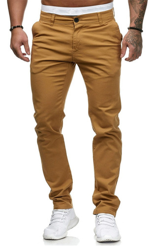 Pantalones De Moda Para Hombres De Color Puro Casual 
