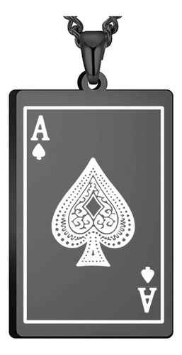 Collar Ace Of Spades Para Hombres Poker A Naipes Colgante Co