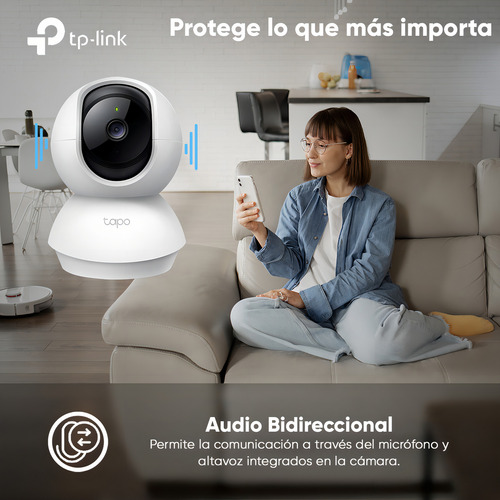 Tp-link & Cronos Kit Cámara De Video Vigilancia 1080p Full Hd Micrófono Modelo Tp-c200c-32 + Micro Sd 32 Gb / Cobertura 360° Con Seguimiento Inteligente Audio Bidireccional Y Modo Privacidad / Cctv