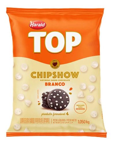 Chocolate Forneável Gotas Chipshow Branco -  1.05kg - Harald